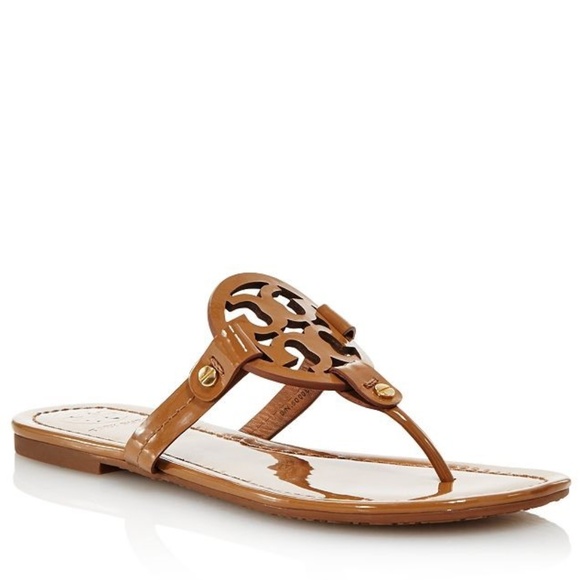 Tory Burch Shoes - Tory Burch Miller Sand Patent Leather Sandals-10
